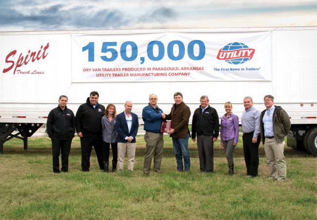 Utility’s Arkansas Factory Produces Its 150,000th Dry Van Trailer