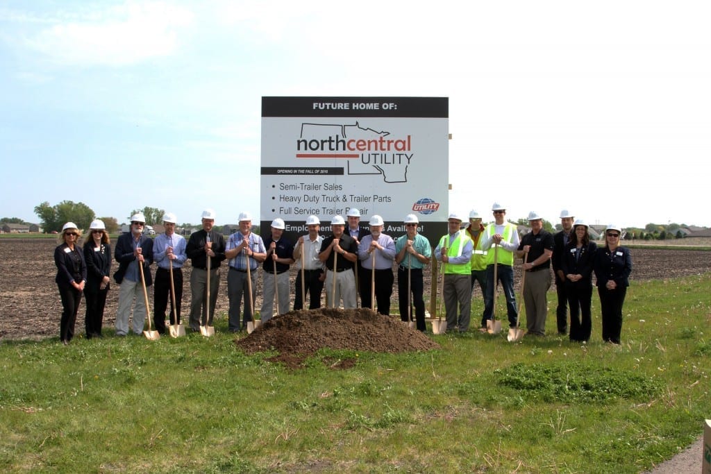 North Central Utility and Badger Utility Groundbreaking Mike Wiessinger, Craig Bartyzal, Joel Palinski, Dave Batterman, Richard Bloomquist and others in the photo include members of the City of North Mankato, Mayor of North Mankato, Representatives from Greystone Construction, as well as Greater Mankato Growth Ambassadors. 
