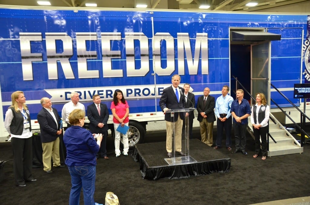 Truckers Against Trafficking press conference at GATS with Utility's Craig Bennett and fellow sponsors